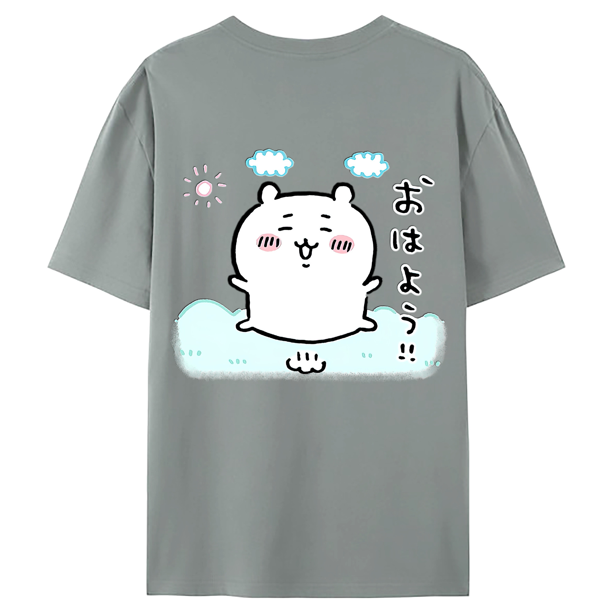 （画像用） ちいかわ ちいかわ Chii-kawa chiikawa 綿100％ メンズ半袖Tシャツ（バックプリント） 通気性